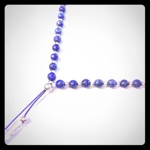 NWOT GORJANA POWER GEM LARGE SLVR/BLUBEAD NECKLACE